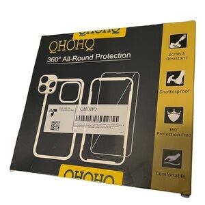 QHOHQ 360 ALL AROUND PROTECTION (5-1) PIECE IPHONE 14 PRO MAX CASE COBALT BLUE